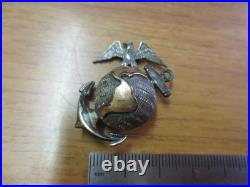 1/20 10K on Sterling 1920s USMC Hat Badge By H&H (missing pin & wire)