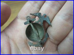 1/20 10K on Sterling 1920s USMC Hat Badge By H&H (missing pin & wire)
