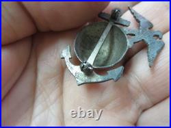 1/20 10K on Sterling 1920s USMC Hat Badge By H&H (missing pin & wire)