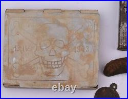 11 Kriegsmarine GERMAN Case BOX Button Lighter SKULL Bones 1943 GERMANY BADGE