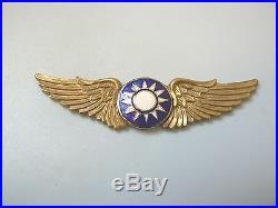 #13 CHINA REPUBLIC, WWII FLYING TIGERS PILOT WINGS BADGE, #210, hallmark, very rare