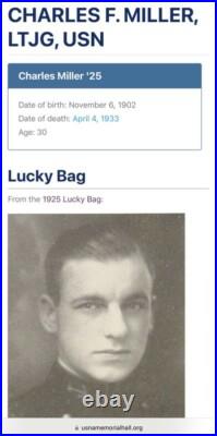 14k Yellow Gold United States Naval Academy Class Of 1925 Ring Lieut. C. F. Miller