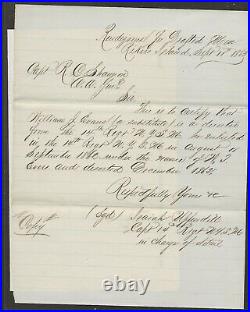1863 14th Brooklyn NYSM Regt Declaration William J Evans Deserted