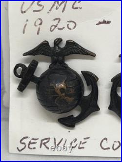 1920-1930 USMC Enlisted Insignia Service Coat PAIR B79 (Estate Militaria)