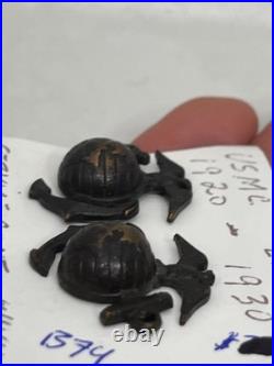 1920-1930 USMC Enlisted Insignia Service Coat PAIR B79 (Estate Militaria)