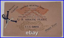 1920-30s U. S. Asiatic Fleet Crew Christmas Card U. S. S. Canopus with orig. Photo