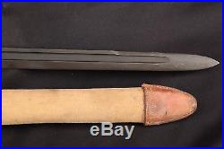 1920 Marked Pattern M1905 Bayonet (Wood Grips) & Canvas / Rawhide Scabbard