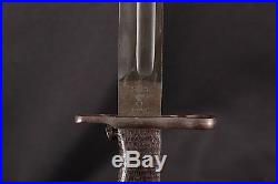 1920 Marked Pattern M1905 Bayonet (Wood Grips) & Canvas / Rawhide Scabbard