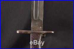 1920 Marked Pattern M1905 Bayonet (Wood Grips) & Canvas / Rawhide Scabbard