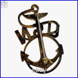 1920'S U. S. NAVY CHIEF PETTY OFFICER INSIGNIA CAP BADGE 1-3/4 x 1-1/4 SIZE