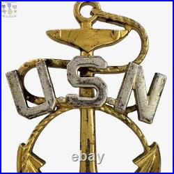 1920'S U. S. NAVY CHIEF PETTY OFFICER INSIGNIA CAP BADGE 1-3/4 x 1-1/4 SIZE