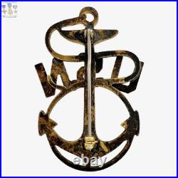 1920'S U. S. NAVY CHIEF PETTY OFFICER INSIGNIA CAP BADGE 1-3/4 x 1-1/4 SIZE