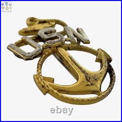 1920'S U. S. NAVY CHIEF PETTY OFFICER INSIGNIA CAP BADGE 1-3/4 x 1-1/4 SIZE