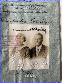1920 US Passport Folder Gen Harrison K Bird NY National Guard Wall Street Elite
