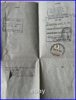 1920 US Passport Folder Gen Harrison K Bird NY National Guard Wall Street Elite