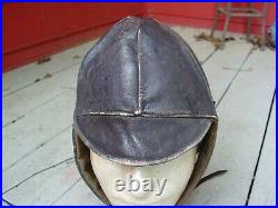 1920's-30's Leather Flying Car Racing Motorcycle Aviation Pilot helmet AirMail @