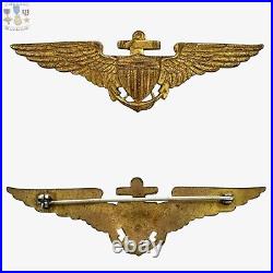 1920's Navy Aviator Wings Insignia 2-3/4 Size Pilot Badge Robbins Pattern #33