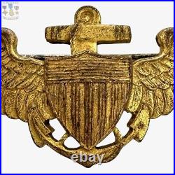 1920's Navy Aviator Wings Insignia 2-3/4 Size Pilot Badge Robbins Pattern #33