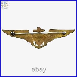 1920's Navy Aviator Wings Insignia 2-3/4 Size Pilot Badge Robbins Pattern #33