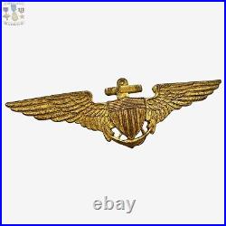 1920's Navy Aviator Wings Insignia 2-3/4 Size Pilot Badge Robbins Pattern #33