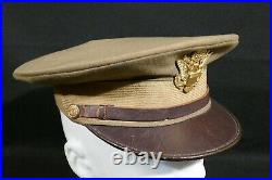 1920's US Army Officers' Service Visor Hat Two-Tone & Dark Visor Good Original