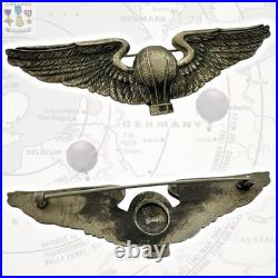 1920's Us Army Air Service Aeronaut Balloon Pilot Wings 3-3/16 Size W. Link Co
