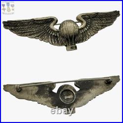 1920's Us Army Air Service Aeronaut Balloon Pilot Wings 3-3/16 Size W. Link Co