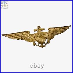 1920's Us Navy Aviator Wings 2-3/4 Size Pilot Badge Meyer Metal Shield