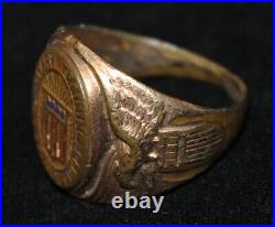 1920s Citizen Military Training Camps Ring in Enameled & Gold-Plated Brass