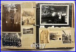 1920s Photo Album USCG PEQUOT Cable Ship Boxing Army Navy Sinclair Flappers