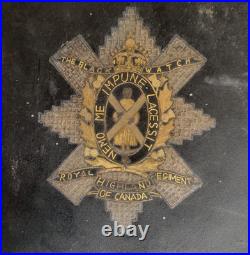 1920s The Black Watch Canadian Highland Regiment Metal Cigarette Case SCARCE