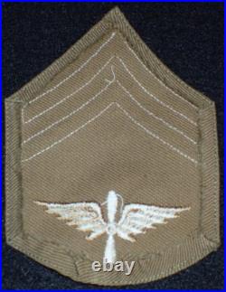 1920s WW2 AAC Army Air Corps Corporal'Winged Propeller' Chevrons Patch, Cotton