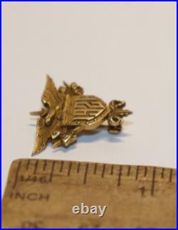 1921 14k Military Eagle Pin by Elliot Co. 3.4 Grams