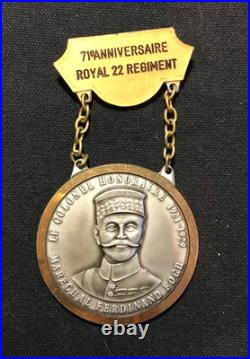 1921-1929 Canada 71th ann. Of Royal 22 Regiment medal Marechal Ferdinand