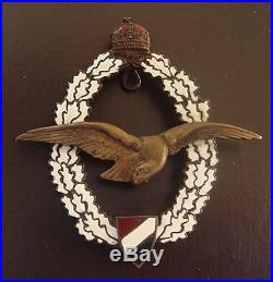 1921 Model Original Vintage Hungarian Air Force Field Observer Badge Very Rare