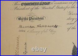 1921 Signed Theodore Roosevelt Jr Naval Officer's Appointment Framed US Navy