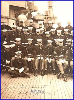 1921 Usmc Marine Corps Uss Wyoming Marine Detachment Cabinet Photograph