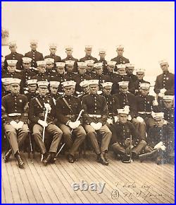 1921 Usmc Marine Corps Uss Wyoming Marine Detachment Cabinet Photograph