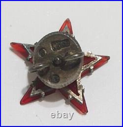 1922-1924 Russia Military cockade Red Star Gold Silver Rubin Glass stones badge