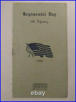 1923 6TH INFANTRY T. P. GATES ORIG REGIMENTAL DAY GUIDE WithCALL TO ARMS PIC'S ORIG