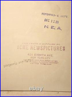 1923 GENERAL JOHN A LEJEUNE USMC MARINE CORPS WIRE PHOTO with EDWIN DENBY