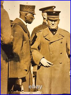 1923 GENERAL JOHN A LEJEUNE USMC MARINE CORPS WIRE PHOTO with GEN. SMEDLEY BUTLER