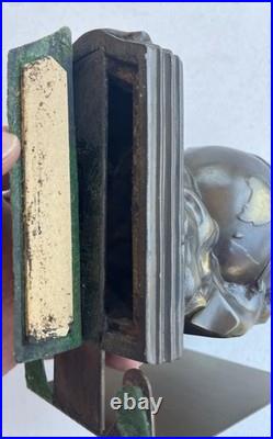 1923 K&O KRONHEIM & OLDENBUSCH plane Book Holder pilot End Globe Art Deco MCM