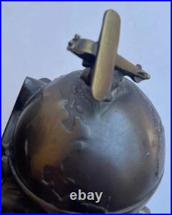 1923 K&O KRONHEIM & OLDENBUSCH plane Book Holder pilot End Globe Art Deco MCM