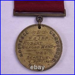 1923 US Navy Good Conduct Medal NAMED USS Seattle CSC#68159 Robert Wilford Wendt