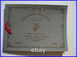 1924 Christmas US Marine Detachment Peking China American Legation Embassy Menu