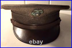 1924 HORSTMANN USMC MARINE CORPS GREEN HAT with EARLY EGA NAMED