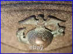 1924 HORSTMANN USMC MARINE CORPS GREEN HAT with EARLY EGA NAMED