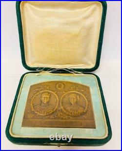 1924 Imperial Japanese Crown Prince Hirohito Wedding Commemorative Desk Plaque