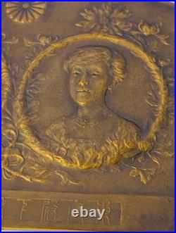 1924 Imperial Japanese Crown Prince Hirohito Wedding Commemorative Desk Plaque